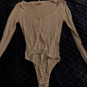 Black and White Stripe Body Suit